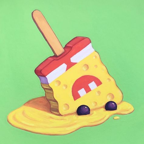 Posted by johnnyacurso : Ok here's the real thing. #icecream #ponyclubfoodfight #spongebob #popsicle #illustration #bluebunny #ponyclubgallery Spongebob Ice Cream, Popsicle Art, Nostalgia Art, Spongebob Party, Ice Cream Truck, Chalk Art, Gouache Painting, Pics Art, Cartoon Art