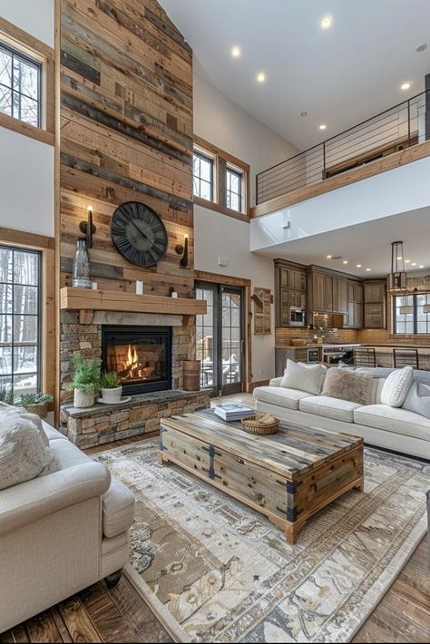 Interior Log Cabin, Countryside Homes, Western Living Room, Barn House Interior, Luxe Living Room, Modern Rustic Living Room, Barn Style House Plans, Dream Life House, Social Media Strategy