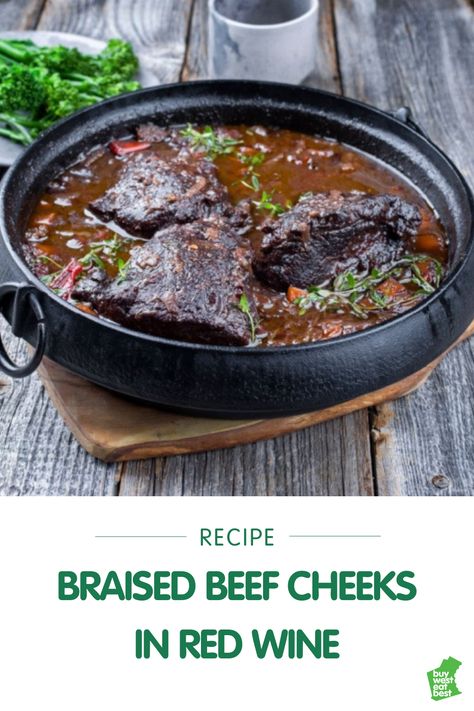 Braised Beef Cheeks Recipe, Braised Beef Cheeks, Beef Cheeks Recipe Slow Cooker, Beef Cheeks Slow Cooker, Beef Cheeks Recipe, Red Wine Recipe, Wine Recipe, Beef Cheeks, Light Meals