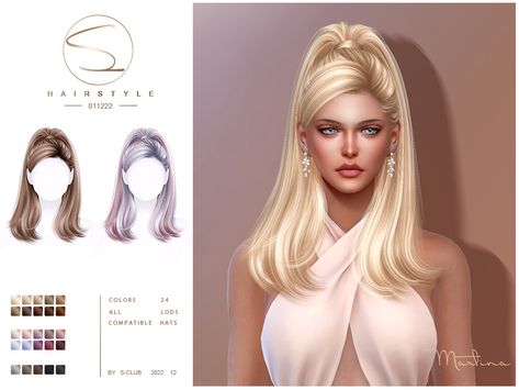 The Sims Resource - High ponytail hair(Martina) Sims Love, Curly Hair Ponytail, Mod Hair, Pelo Sims, All Hairstyles, Sims 4 Downloads, Sims Hair, Sims 4 Collections, High Ponytail