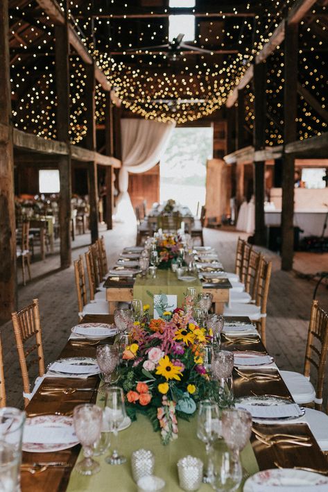 Farm To Table Dinner Party, Barn Wedding Lighting, White House Wedding, Athol Hall, Rock N Roll Bride Magazine, Prom Party Ideas, Event Lighting Design, Romantic Barn Wedding, Summer Barn Wedding