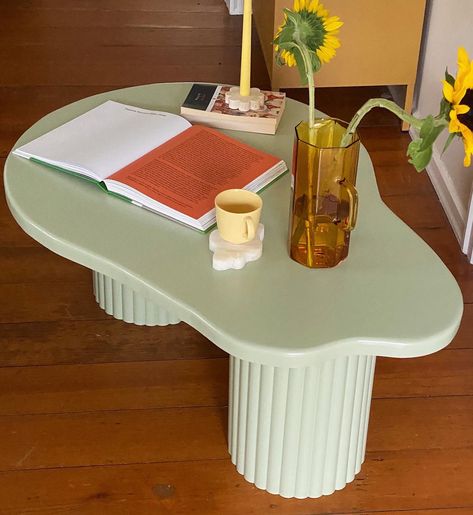 Colour References – ohpaddi 70s Style Coffee Table, Funky Table Design, Y2k Coffee Table, Coffee Table Eclectic, Free Form Coffee Table, Sage Green Coffee Table, Cool Dining Tables, Interesting Coffee Tables, Quirky Coffee Table