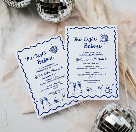 The Night Before Invitation Fun Squiggle Wedding Rehearsal Template Editable The Night Before Rehearsal Dinner Invitation Hand Drawn | HD1 The Night Before Wedding Invite, Drawn Invitations, The Night Before Rehearsal Dinner, Edit Template, Word Fonts, Rehearsal Dinner Invitation, Beautiful Stationery, Dinner Invitation, Rehearsal Dinner Invitations