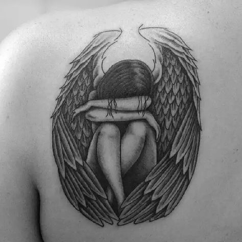 Crying Angel Angel Tats, Angel Tattoo Meaning, Sam Tattoo, Underboob Tattoos, Angels Tattoo, Angle Tattoo, Bunny Tattoo, Sleeping Angel, Angel Tattoos