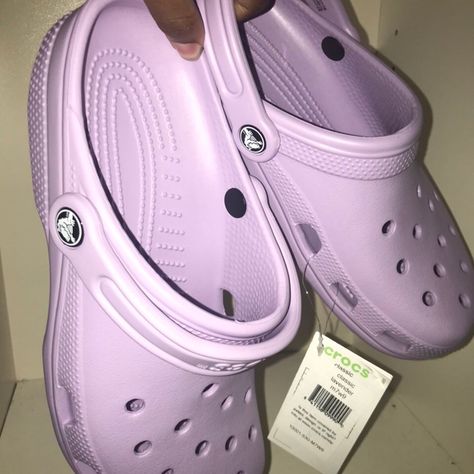 lavender/lilac/purple crocs on depop! https://depop.app.link/tsG2NJ5Rf0 Purple Crocs Aesthetic, Crocks Outfits, Crocs Lavender, Lilac Crocs, Things To Do Camping, Crocs Aesthetic, Purple Crocs, Crocs Outfit, Bday Wishlist