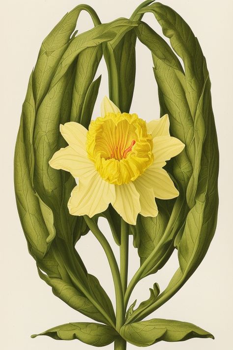 Yellow daffodil flower,vintage botanicals Daffodil Flower Illustration, Botany Illustration, Vintage Botanical Illustration, Flower Illustrations, Botanical Illustration Vintage, Yellow Daffodils, Daffodil Flower, Botanical Illustrations, Flower Vintage