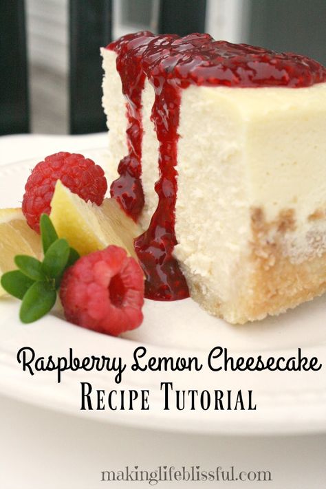 Raspberry Lemon Cheesecake, Lemon Cheesecake Recipe, Lemon Raspberry Cheesecake, Perfect Cheesecake, Cheesecake Factory Recipes, Lemon Cheesecake Recipes, Beaux Desserts, Icing Recipes, Baking Hacks