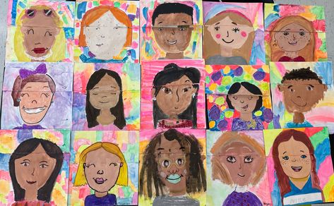 Student Self Portraits, Portraits For Kids, Self Portrait Ideas, Self Portrait Drawing, Self Portrait Art, Art Worksheets, Self Portraits, Art Lessons For Kids, Student Drawing