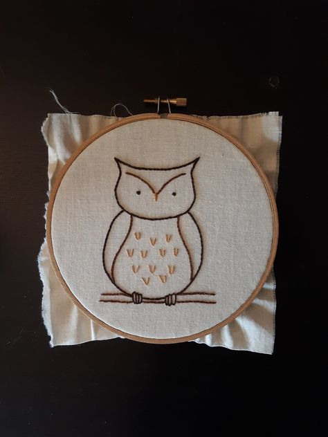 Cute Owl Hand Embroidery Pattern - PDF Pattern Embroidery Owl, Elephant Garland, Simple Owl, Statement Pillow, Owl Embroidery, Jacket Embroidery, Ith Machine Embroidery, Basic Embroidery, Birds Embroidery Designs