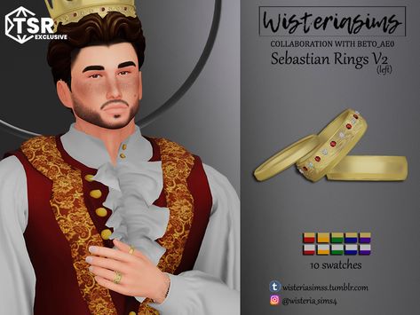 Sims 4 Crown Cc, Royal Ring, Male Crown, Royal Rings, Royal Core, Sims 4 Gameplay, Crown Hat, Sims 4 Mods Clothes, Outfit Check