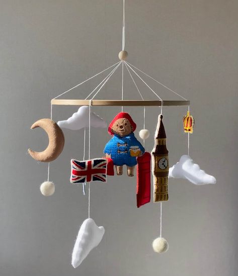 Colorful Baby Boy Nursery, Paddington Bear Nursery, Bear Mobile, Crib Nursery, Newborn Nursery, Boy Newborn, Bear Nursery, Paddington Bear, Nursery Crib