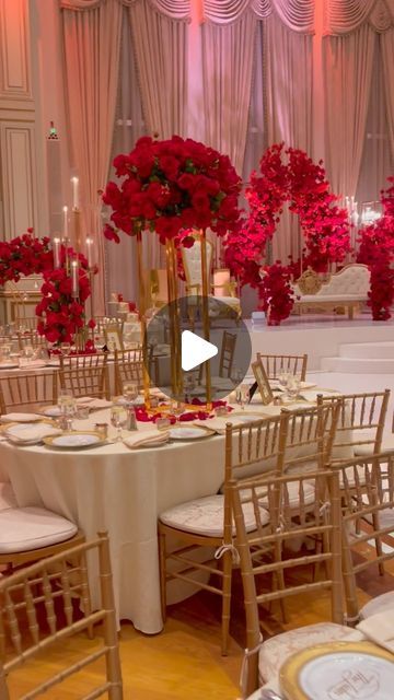 Loza Events on Instagram: "Khadiga & Zia 10/28/23 @thetidesestate. @detailedeventsbyfatimah . . #wedding #weddingflowers #weddingdecor #weddingideas #red #redroses #redflowers #weddingdecoration #centerpieces #weddingcenterpieces #love #romance" Romantic Red Rose Wedding Theme, Loza Events, Red Rose Centerpiece Wedding, Red Rose Wedding Theme, Red Roses Centerpieces, Wine Colored Wedding, Rose Centerpieces Wedding, Banquet Decor, Red Centerpieces