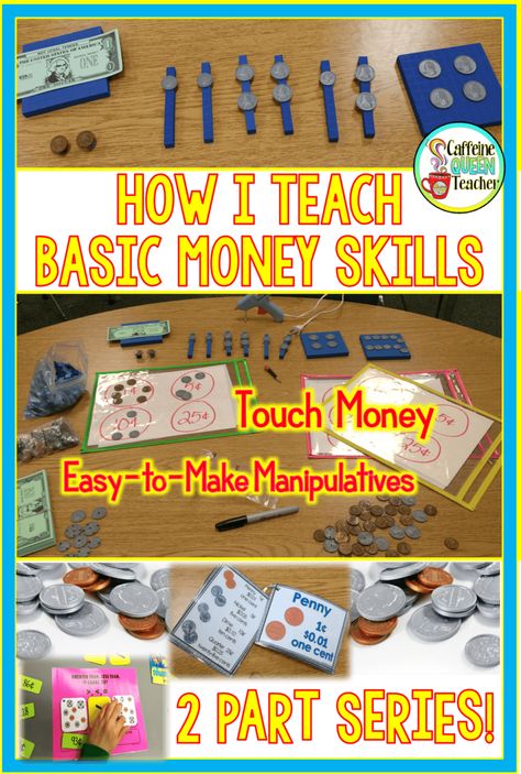 Teaching Time Special Education, Life Skills Money Activities, Teaching Money Special Education, Life Skills Math Special Education, Money Skills For Special Education, Teaching Coins, Menu Math, Sped Resources, Money Education