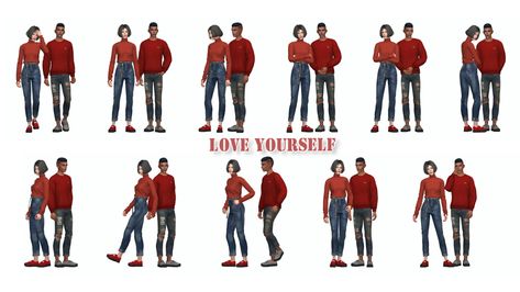 Dear Kim's Sims - DearKim_a_LoveYourself couple pose pack poses by... Sims 4 Couple, S Poses, Poses Sims 4, Walking Poses, Sims 4 Black Hair, 4 Poses, Couple Walking, Couple Pose, Sims 4 Characters