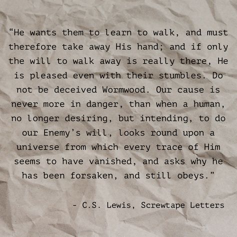 C.S. Lewis, Screwtape Letters 💯 Screw Tape Letters Cs Lewis, Cs Lewis Screwtape Letters, The Screwtape Letters Art, Cs Lewis Quotes About Love, Cs Lewis Screwtape Letters Quotes, Screwtape Letters Quotes, Screwtape Letters, C.s. Lewis Quotes Inspiration, Cs Lewis Quotes Love