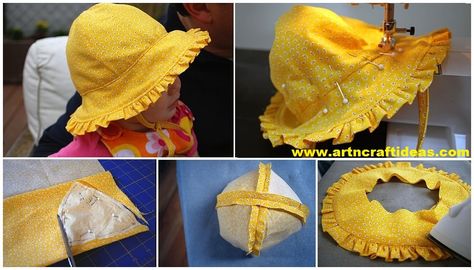 How to Make Baby sunhat pattern with ruffles and ties - Art & Craft Ideas Free Sewing Craft Patterns, Sunhat Pattern, Baby Boots Pattern, Art Craft Ideas, Boots Pattern, Boots Diy, Baby Hat Patterns, Doll Diy Crafts, Baby Sun Hat