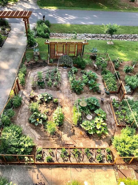 25 best vegetable garden design ideas & easy layout plans for beginners & pros to grow your own food in a front or backyard edible landscape. - A Piece of Rainbow, kitchen garden, vegetable gardening ideas, small space tips, grow your own food, herbs, homestead, homesteading, spring, summer, raised beds, trellis, greenhouse, DIY Veggie Beds, Dirt Therapy, Vegetable Garden Design Ideas, Allotment Ideas, Garden Bed Layout, Growing Garden, Church House, Florida Gardening, Potager Garden