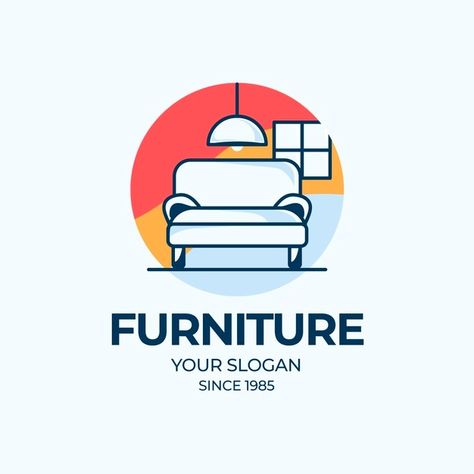 Furniture logo design concept | Premium Vector #Freepik #vector #logo #business #design #template Furniture Logo Design Ideas, Furniture Store Logo, Logo Business Design, Listening Lounge, Vector Furniture, Identity Card Design, Logo Design Concept, Florist Logo, Illustration Flat