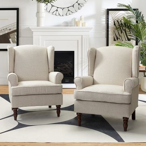 Wingback Chair Living Room, Room Comfy, Reading Chairs, Wingback Accent Chair, Traditional Armchairs, Sofa Chairs, Accent Chair Set, Accent Arm Chairs, Traditional Living Room