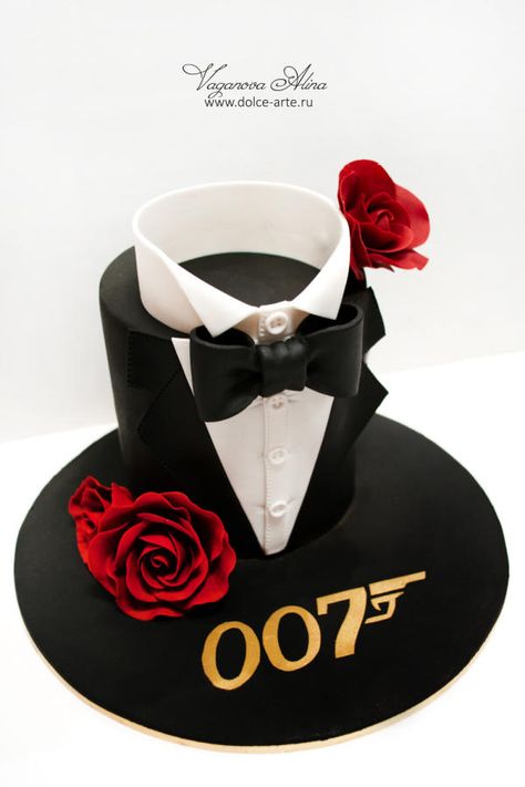 Bond cake by Alina Vaganova James Bond Cake, 3d Dort, Tuxedo Cake, Cake Wrecks, Birthday Cakes For Men, Cakes For Men, Boy Birthday Cake, Novelty Cakes, Gorgeous Cakes