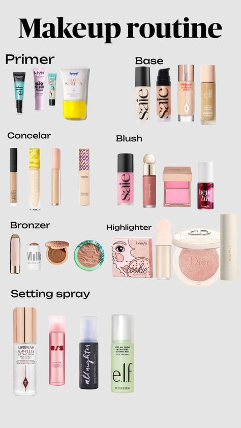 Makeup routine Best Makeup Routine For Teens, Makeup Morning Routine, The Best Makeup Routine, Make Up Routine Steps Simple, Cute Makeup Routine, Freshman Makeup Routine, Good Makeup Routine, Light Makeup Routine, Best Makeup Products For Beginners