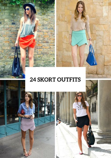 Have you ever heard about skorts? If it’s something new for you, then you should take a look attentively at this trend cause it’s a great idea to look relaxed and elegant at the same time! So what is Skort Outfit Idea, Skort Outfit Elegant, Skort Outfit Ideas, Skort Outfit, Skorts, Matching Top, Skirt Outfits, Fashion Trend, All About Fashion