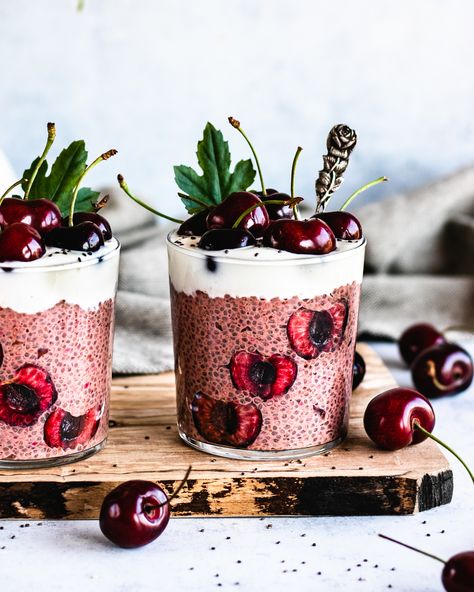 Moringa Chia Pudding, Cherry Chia Pudding, Plant Meals, Chia Pudding Recipes Healthy, Banana Chia Pudding, Chia Recipe, Coconut Chia Pudding, Coconut Chia, Chia Seed Recipes