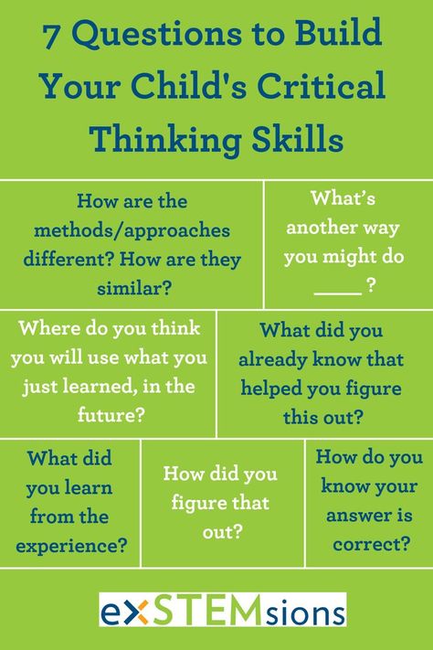 Here are 7 easy questions that you can use to help build your child's critical thinking skills. Use them whenever you find yourself wondering how your child figured something out, or when you want them to think a little more deeply! #criticalthinking #homeschool #math #middleschool Teaching Critical Thinking, Creative Math, Critical Thinking Activities, Higher Order Thinking Skills, Higher Order Thinking, Smart Parenting, Learning Styles, Parenting Skills, Critical Thinking Skills