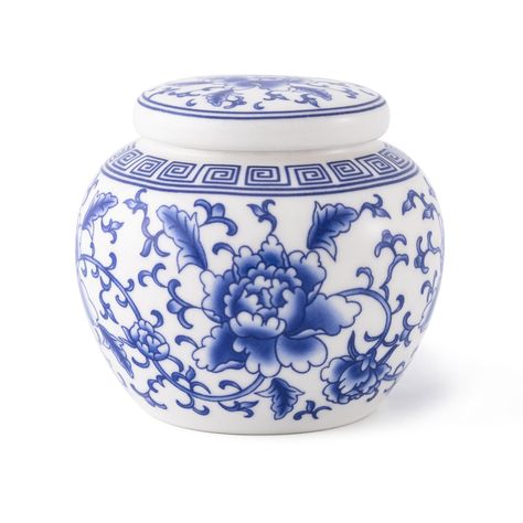 PRICES MAY VARY. Small and Exquisite Porcelain Storage Jar; 13.53 Oz /400ml;Diameter: 3.9" /10cm, height: 3.5" /9cm. White porcelain material, Lead free and chromium free; 1300 ℃ high temperature firing, health and non-toxic. Made in Jingdezhen, classic design; The shape of the beauty and originality can match your cabinet, elegant and modern. This container can create an airtight environment to keep contents dry, keep ingredients fresh and safe. Good choice for loose leaf tea, matcha tea, coffe Tea Caddy, Storage Jar, Matcha Tea, Loose Leaf Tea, Storage Jars, Loose Leaf, Canisters, Coffee Beans, White Porcelain