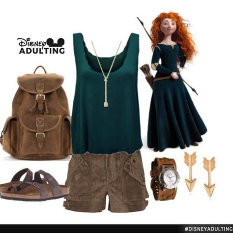 Disneybound Princess: 6 Must-Have Summer Styles for the Disney Fashionista #disneybound #disneyprincess #disneyadulting https://ift.tt/2sat5xJ Disneybound Princess, Merida Outfit, Disney Bound Outfits Casual, Disney Trip Outfits, Disney Dress Up, Disney Princess Outfits, Disney Themed Outfits, Disney Inspired Fashion, Disney Bounding