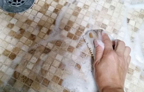 neat swifter hack 4 ingredient diy bathroom tile grout cleaner, bathroom ideas, cleaning tips, tiling, A Good Scrubbing is all Your Grout Needs Swiffer Hacks, Easy Grout, Button Bowl, Bathroom Tile Diy, Repainting Furniture, Shiplap Wall Diy, Coloured Grout, Clean Bathroom, House Keeping