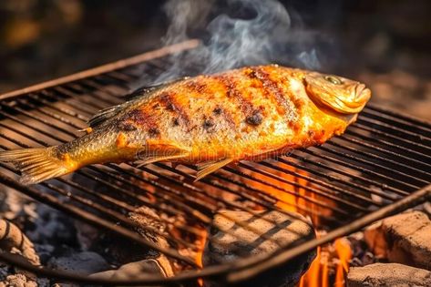 Process of cooking fish Dorado on grill with lemon, grilled fish BBQ. Good food. Generative AI royalty free stock photo Fish Grill, Grill Fish, Grilling Fish, Bbq Fish, Fish Face, Tv Unit Furniture Design, Tv Unit Furniture, How To Cook Fish, Food Poster Design