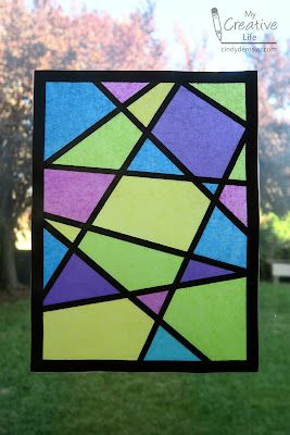 Cindy deRosier: My Creative Life: Tissue Paper Stained Glass Contact Paper Stained Glass Craft, Kingdom Vbs Crafts, Toddler Paper Crafts, Tissue Paper Art, Tissue Paper Crafts, Window Crafts, Stained Glass Church, Paper Wall Hanging, Making Stained Glass