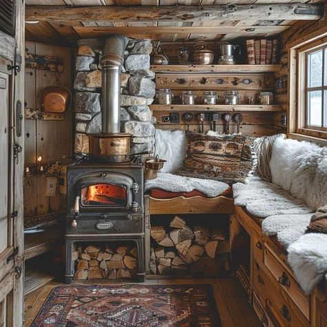 Keep It Wild Old Cabin Interior, Stylized Environment, Small Cabin Plans, Mountain Cabins, Cabin Aesthetic, Log Cabin Rustic, Small Log Cabin, Hunting Cabin, House Floor Design