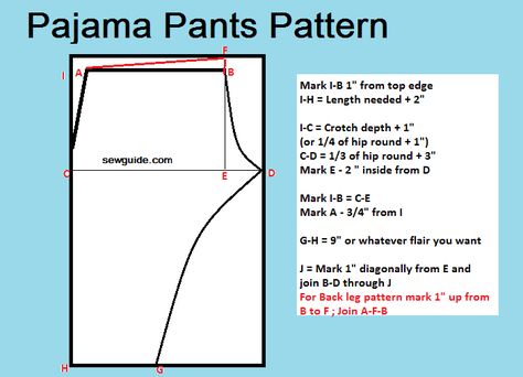 pyjama  part1 (sewguide.com/sew-pyjama-pants) Pajama Pants Diy, Pajama Pants Pattern Free, Pajama Pants Tutorial, Sew Pajama Pants, Diy Pajamas, Tunic Tutorial, Boxer Shorts Pattern, Pajama Pants Pattern, Pants Pattern Free