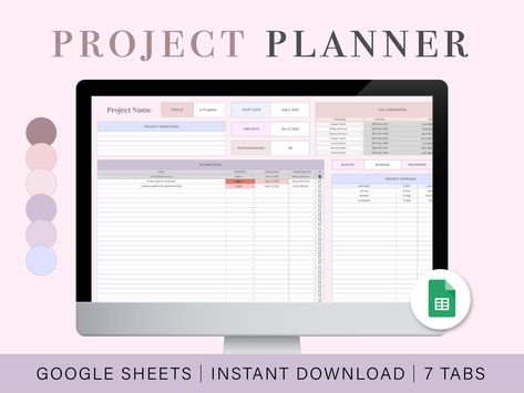 Project Management Planner Spreadsheet | Small Business Project Tracker | Personal Project Planner | Project Management | Google Sheets ipadplanner #2024printableplanner #bestdigitalplannerforandroid Google Sheets Project Management, 2024 Planning, Spreadsheet Design, Project Tracker, Task Tracker, Sales Tracker, Functional Planning, Bookkeeping Templates, Gantt Chart