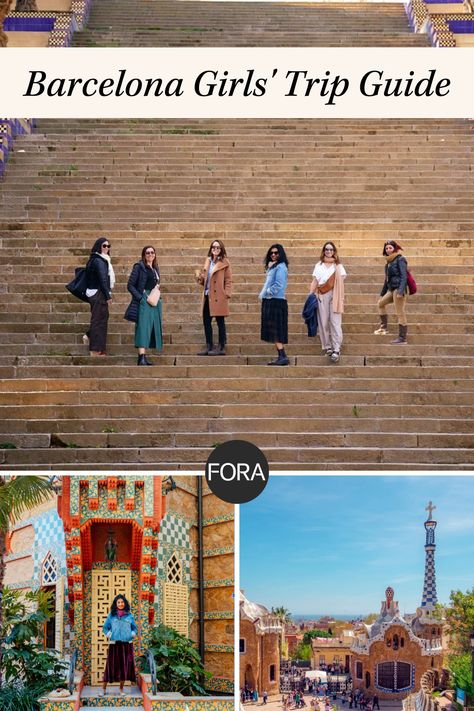 Whether you're planning a bachelorette party or just a fun girls getaway, this guide has all the best things to do during your girls trip to Barcelona. Use this itinerary to help plan a fun weekend of shopping, eating, and exploring the beautiful city of Barcelona with your best girls. Find out how to pay the same (no, really!) and get WAY more when you have a Fora advisor plan your girls trip to Barcelona at foratravel.com. Barcelona Bachelorette Party, Barcelona Girls Trip, Weekend Trips From Barcelona, Barcelona 2 Day Itinerary, Barcelona And Madrid Itinerary, Traveling To Spain, Day Trips From Barcelona, Travel Agent Career, Planning A Bachelorette Party