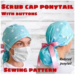 CottonMiraclePatterns - InspireUplift Marketplace Small Ponytail, Patterns For Sewing, Scrub Hat Patterns, Scrub Caps Pattern, Hat Sewing Pattern, Bumper Pads For Cribs, Hat Sewing