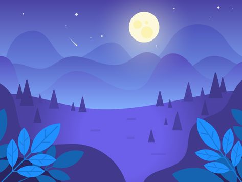 Teaching Graphic Design, Flat Background, Polygon Art, Forest Night, Art Forest, Flat Design Illustration, Dreamy Landscapes, Artsy Pictures, Night Background