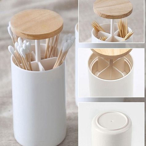 Bathroom Canisters, Makeup Organization Vanity, Úložný Box, Cotton Swabs, Toothpick Holder, Organization Decor, Plastic Jars, Cotton Swab, Storage Bags For Clothes