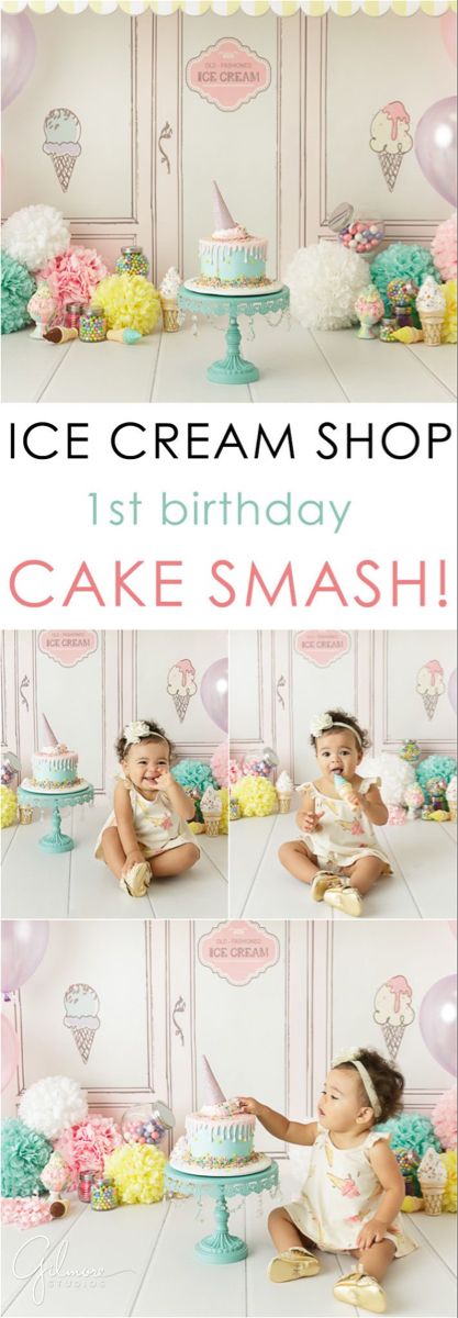 Diy Smash Cake, Cake Smash Inspiration, Cake Photoshoot, Cake Smash Theme, Cake Ice Cream, Smash Cake Girl, 1st Birthday Pictures, 1st Birthday Photoshoot, First Birthday Pictures