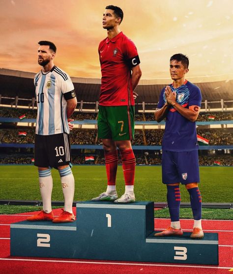 Top ranking players Christiano Ronaldo, Lionel Messi and India's Sunil chetri Sunil Chhetri Drawing, Sunil Chettri Wallpapers, Ali Daei, Chennaiyin Fc, Fc Goa, Sunil Chhetri, Cristiano Messi, Ronaldo Quotes, Avengers Coloring