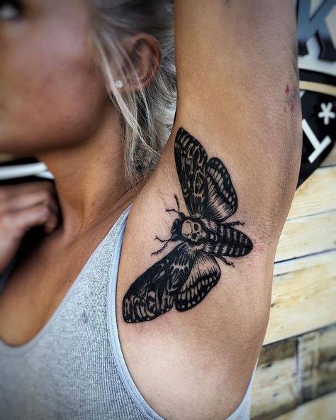 Arm Pit Tattoo, Personal Tattoos, Armpit Tattoo, Arm Pits, Nail Infection, Moth Tattoo, Just Ink, Arm Sleeve Tattoos, Subtle Tattoos