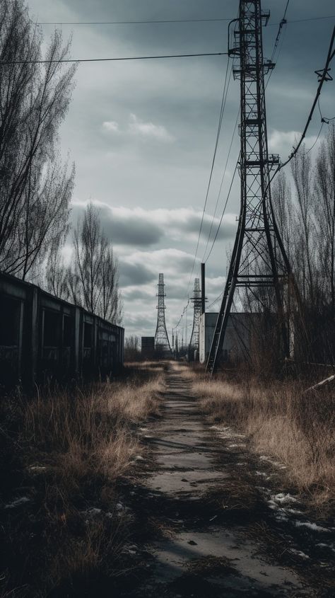 Suburban Dystopia, Post Apocalyptic Aesthetic, Stalker Aesthetic, Apocalyptic Aesthetic, Nanowrimo Inspiration, Creepy Forest, Post Apocalyptic Games, Apocalypse Landscape, Dystopian Art