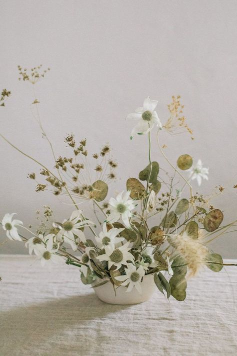 White Flowers, Vase, Floral, Flowers, Wall, White