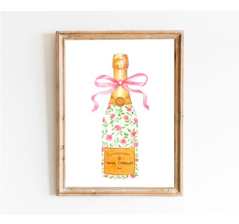 Champagne Bottle Chinoiserie Style Wall Art Print,Pink Watercolor Bar Cart Print, Cocktail Decor,Wine Wall Art,Preppy Bar Cart, Gift For Her Cocktails Painting, Bar Cart Painting, Champagne Watercolor, Champagne Painting, Preppy Bar Cart, Preppy Bar, Cocktail Painting, Artwork Museum, Champagne Art