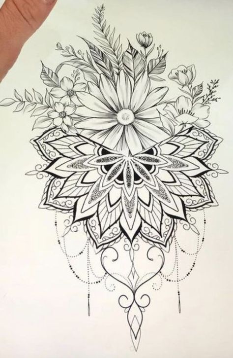 Mandala Tattoo Design Women Arm, Mandala And Flower Tattoo Sleeve, Floral Mandala Tattoo Design, Floral Mandala Tattoo Sleeve, Mandala Floral Tattoo Design, Mandala Hip Tattoo, Mandala Thigh Tattoo, Mandala Tattoos For Women, Mandela Tattoo