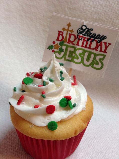 Happy Birthday Jesus Cupcakes, Happy Birthday Jesus Cake, Happy Birthday Jesus Party, Preschool Ministry, Cupcake Bar, Cupcakes Decorating, Cupcake Signs, Sequencing Pictures, Children Church