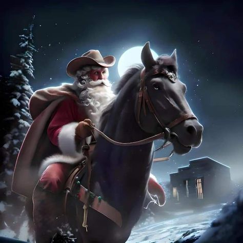 Animated Christmas Card, Kids Tree Ornaments, Santa Claus Pictures, Cowboy Santa, Horse Cartoon, Santa Claus Images, Texas Christmas, Horse Christmas, Holiday Tips