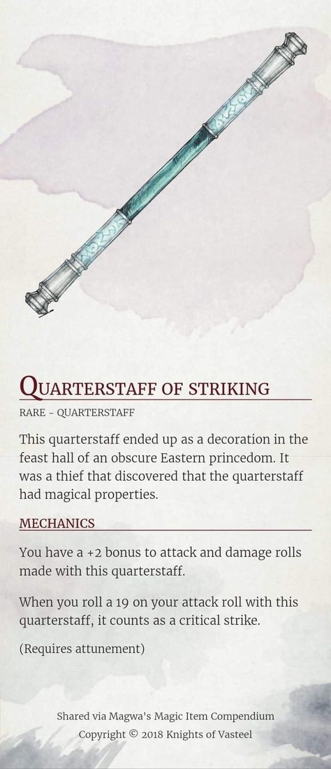 Dnd 5e quarterstaff Dnd Magic Items For Monks, Magic Quarterstaff 5e, Dnd Magic Quarterstaff, Monk Items 5e, Fantasy Quarterstaff, Monk Magic Items 5e, Quarter Staff Dnd, Dnd Quarterstaff, Dnd 5e Magic Armor